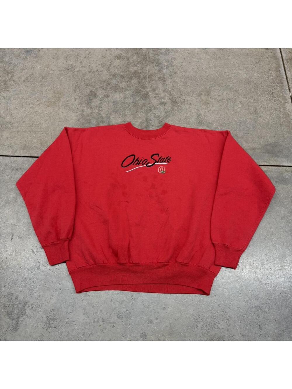 vintage ohio state university collegiate red buckeyes crewneck size large